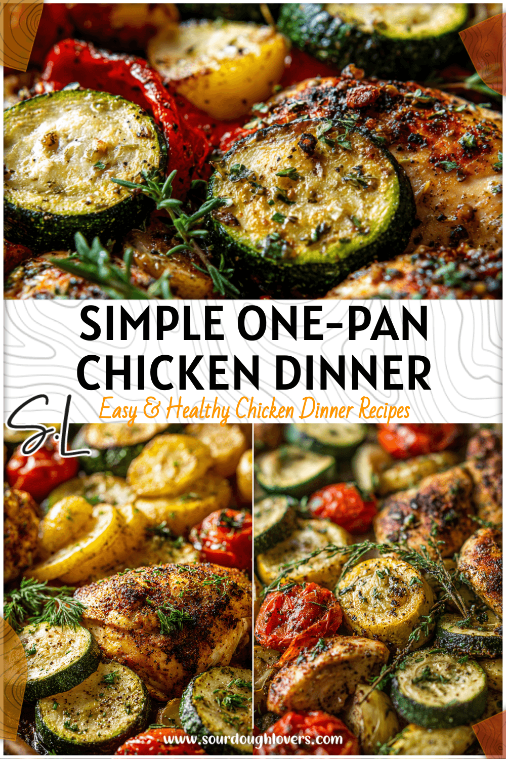 Easy Mediterranean chicken and zucchini sheet pan displayed as a Healthy Dinner Bake with golden roasted goodness 2